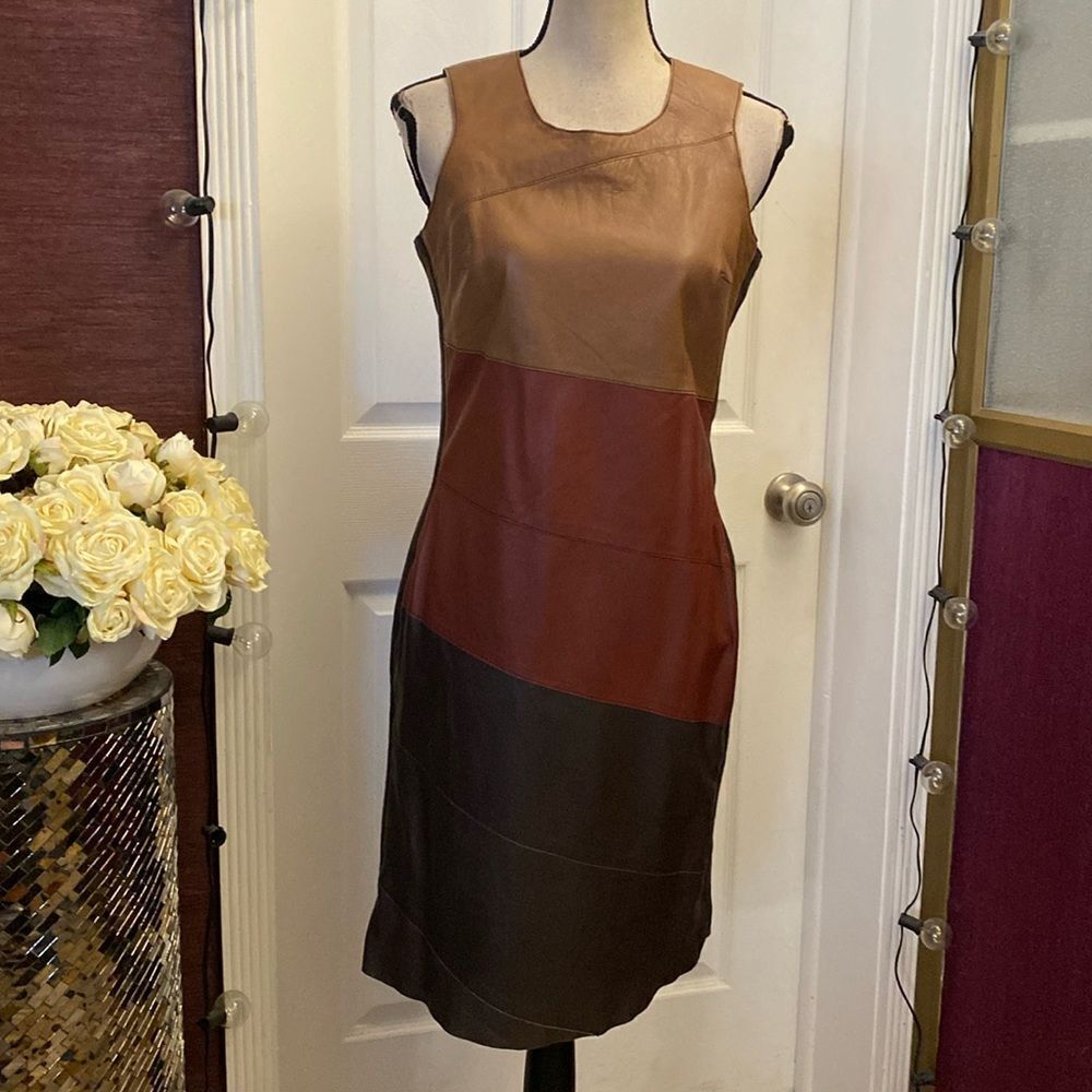 Cigno Nero genuine leather dress, M